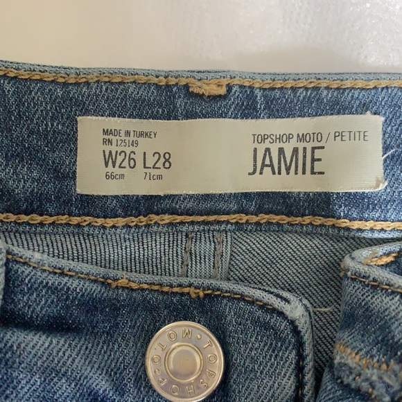 TopShop Skinny Highrise Moto Jeans. Size 26 Petite - Picture 2 of 4